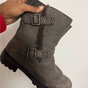 UGG Dark Gray Boots with Buckle